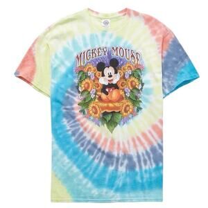 Hot Topic Disney Mickey Mouse Sunflower Tie-dye T-shirt Size Medium Men's
